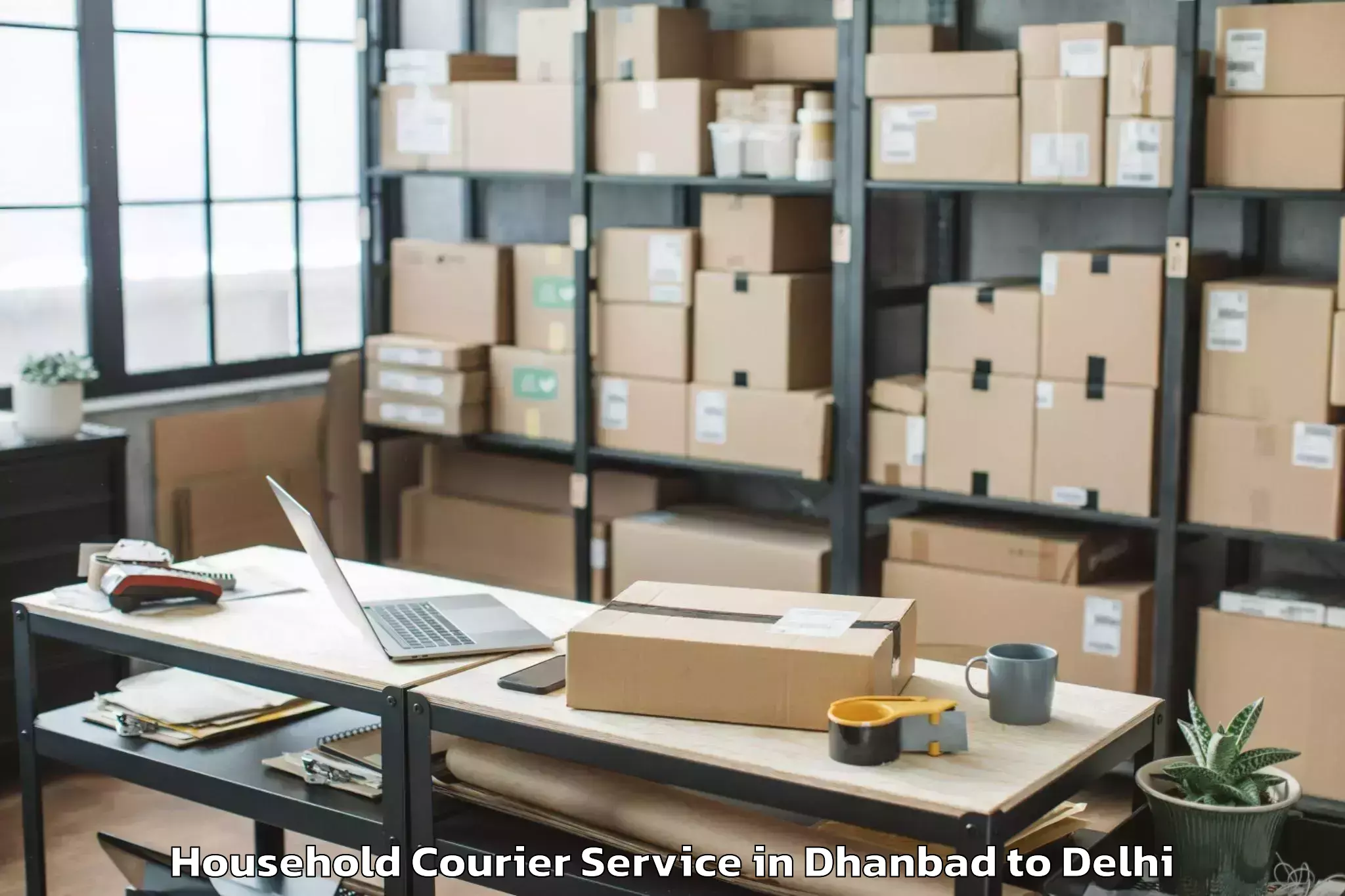 Book Dhanbad to Ambience Mall Rohini Household Courier